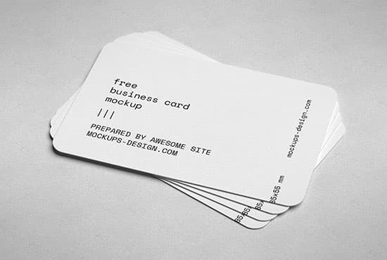 Rounded business cards mockup