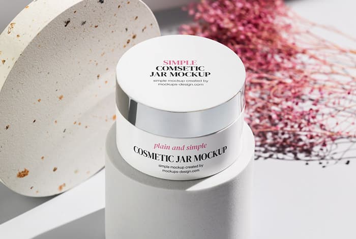 Cosmetic jar mockup