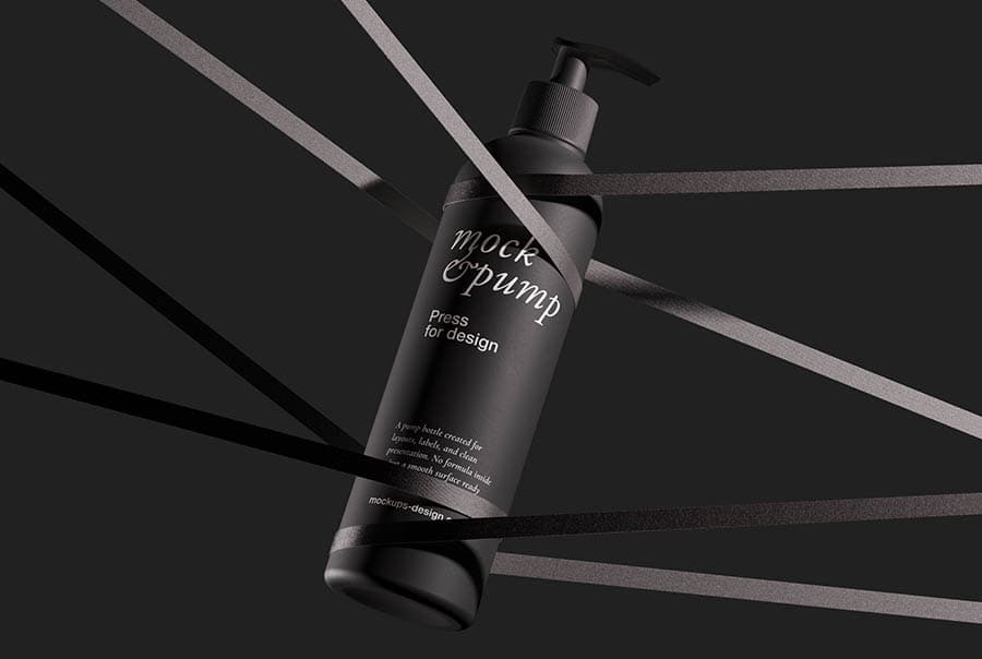 Artistic pump bottle mockup