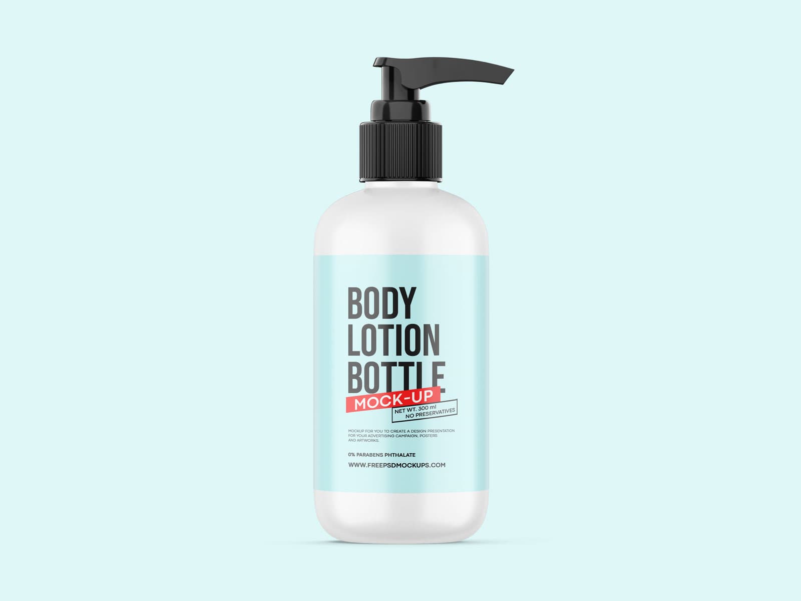Free Body Lotion Bottle Mockup