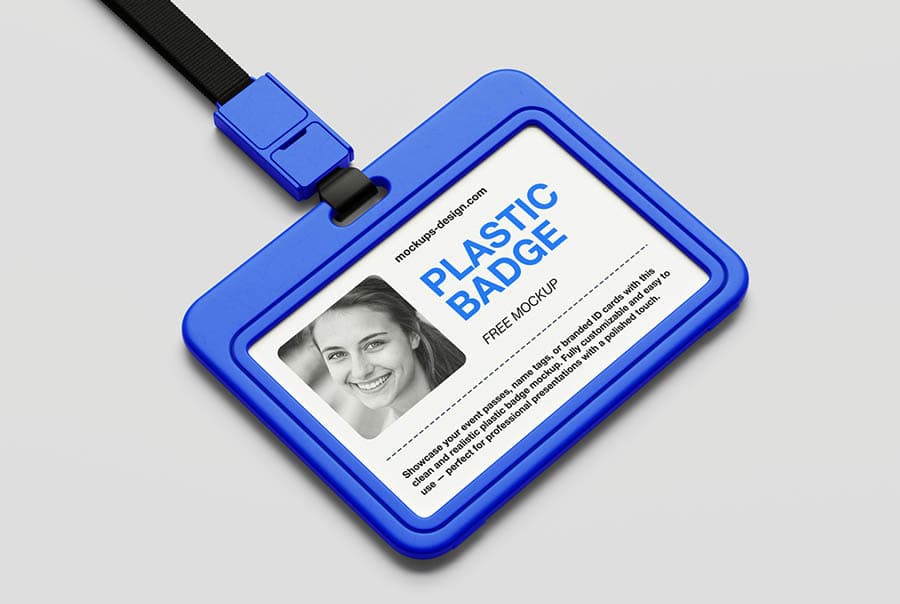 Clean plastic badge mockup