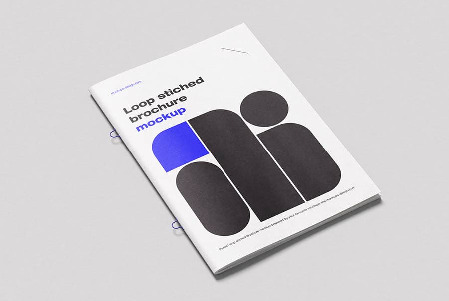 Elegant loop stitched brochure mockup