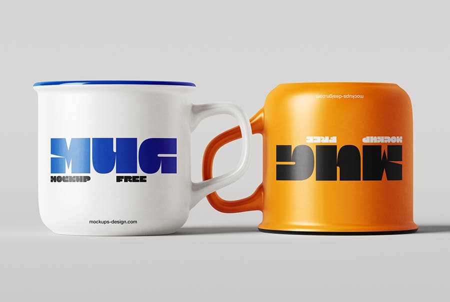 Enamel-style rim mug mockup