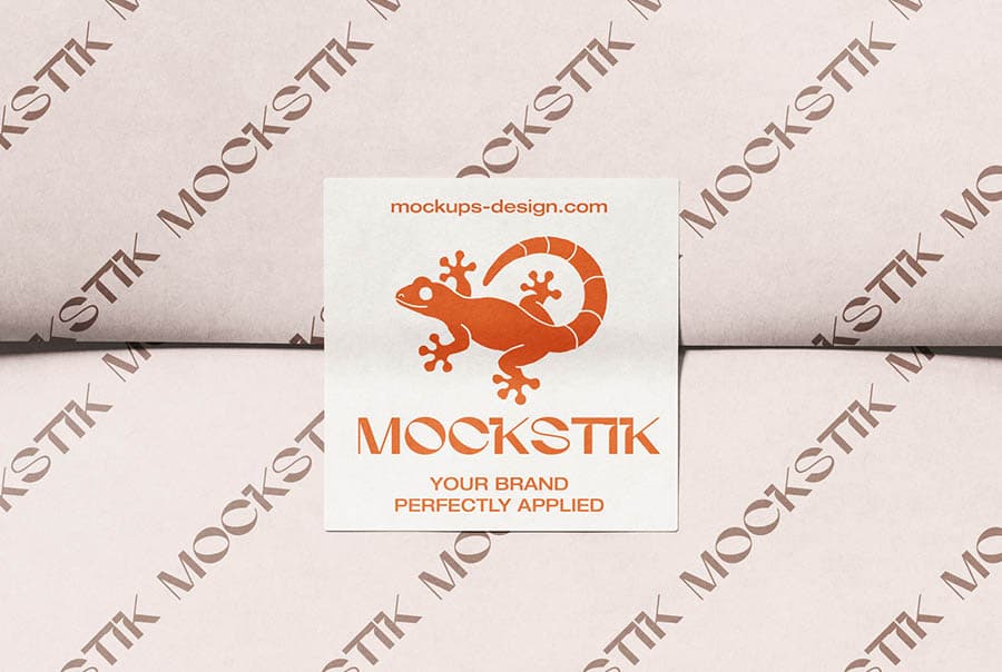 Flat square sticker mockup