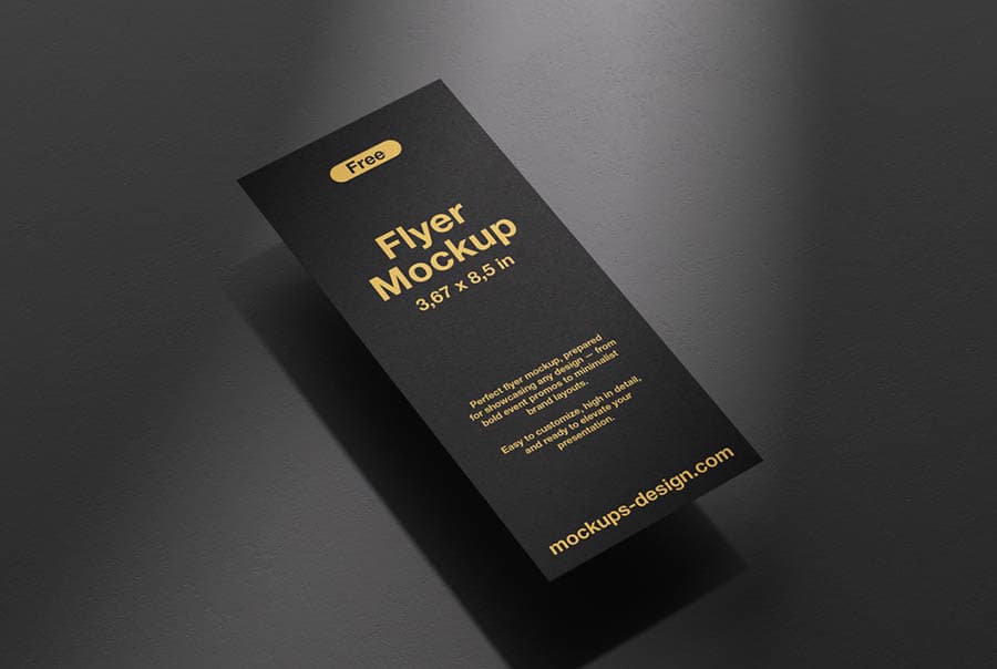 Free 3,67×8,6 inches flyer mockup