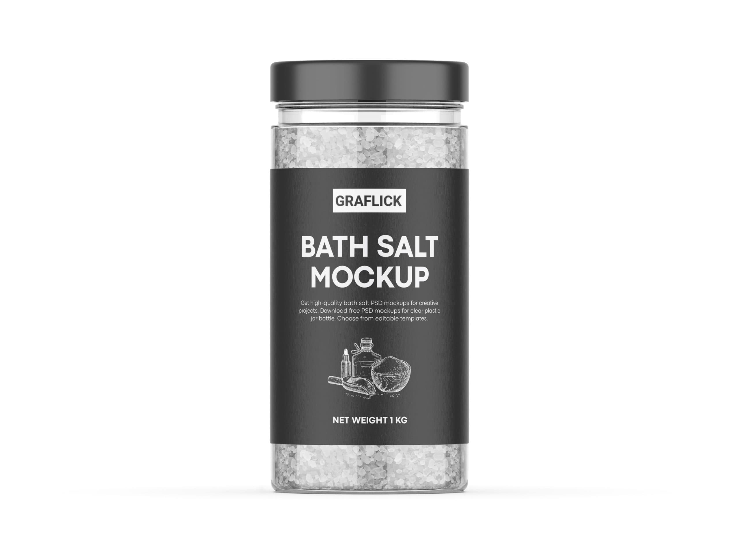 Free bath salt jar mockup