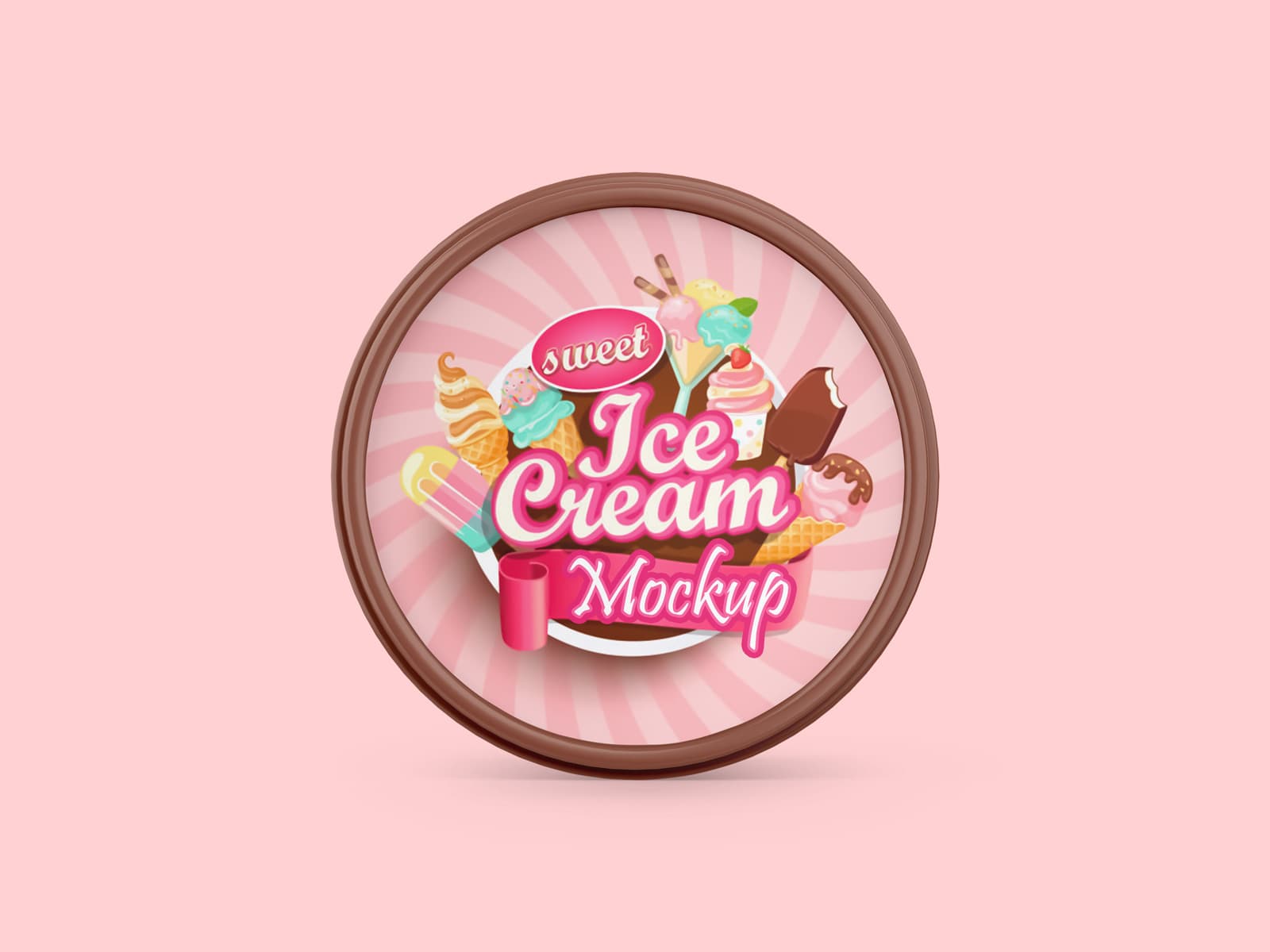 Free ice cream cup mockup psd download