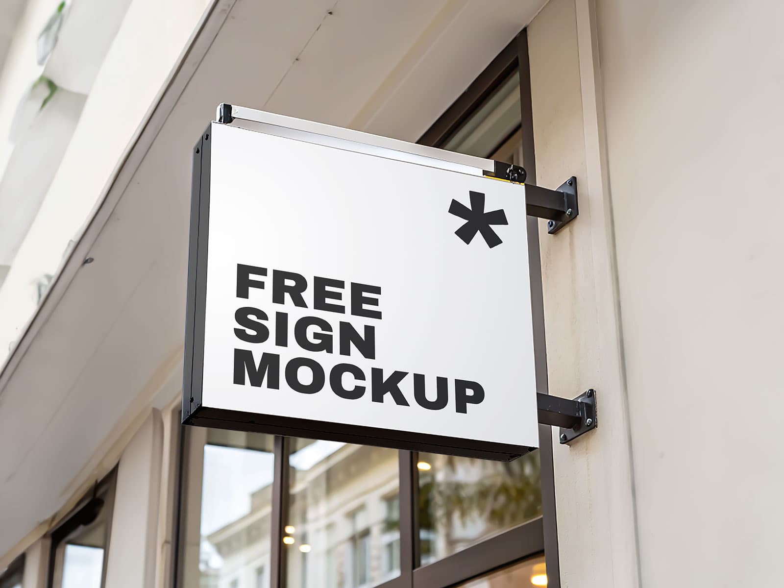 Free outdoor store sign mockup