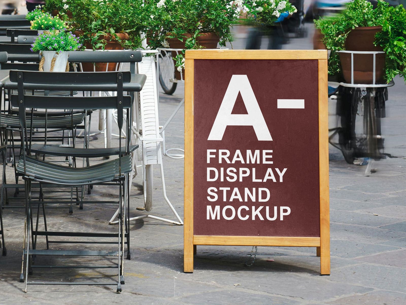 Free sidewalk A-stand mockup