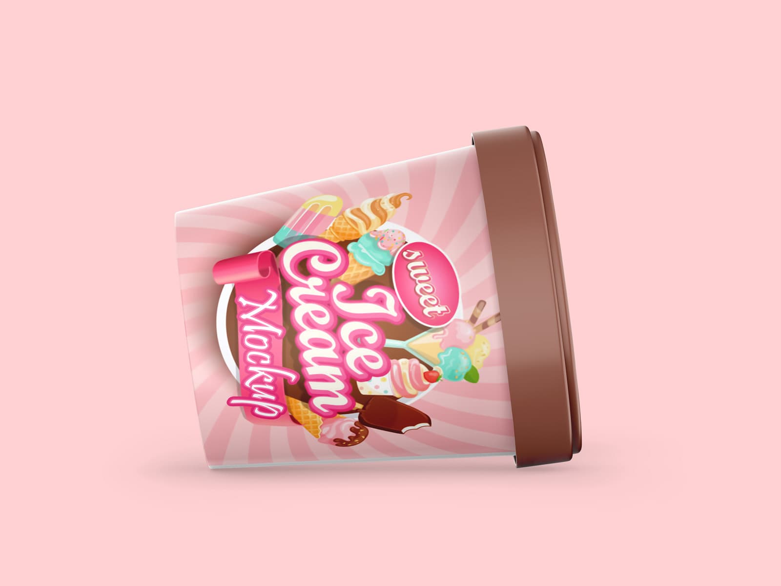 Free ice cream container mockup