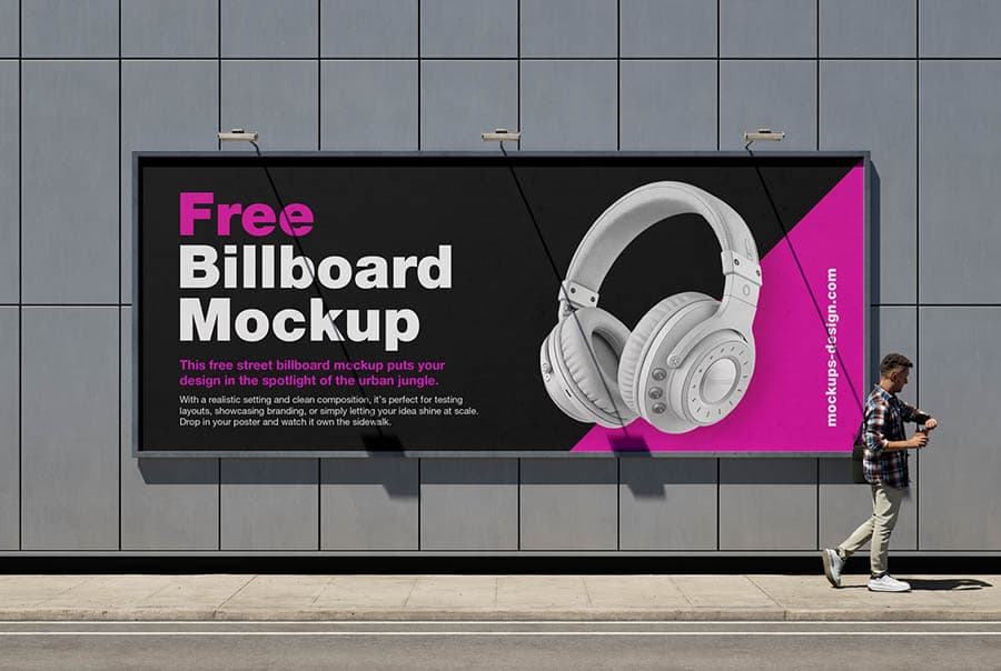 Large street billboard mockup
