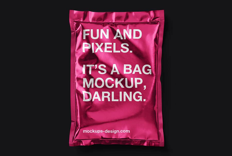 Metallic bag mockup