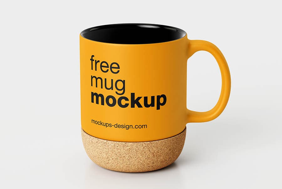 Modern cork-base mug mockup