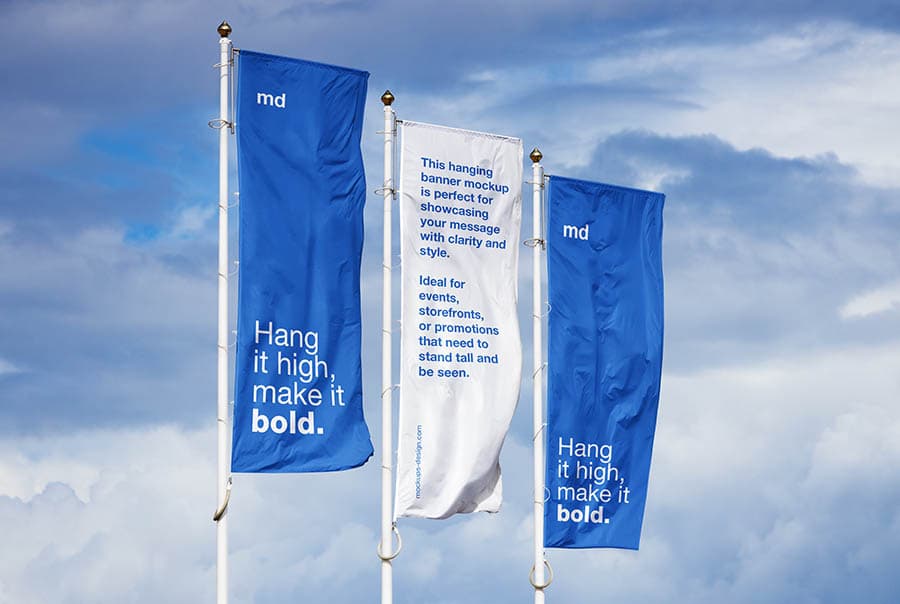 Outdoor flags mockup