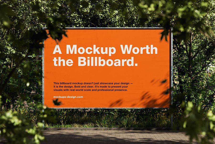 Realistic outdoor billboard mockup