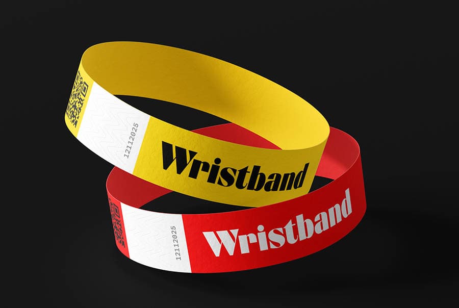Realistic paper wristband mockup