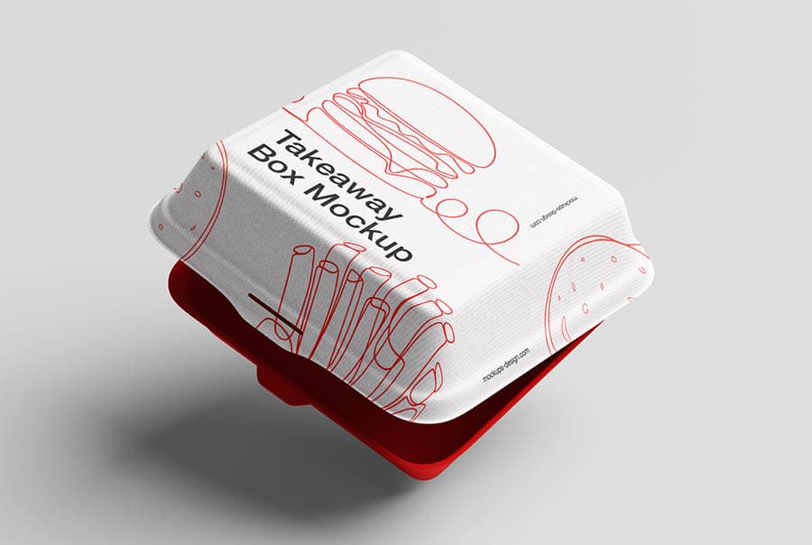 Realistic takeaway box mockup