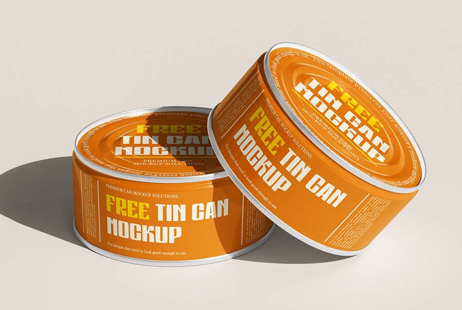 Small flat tin can mockup