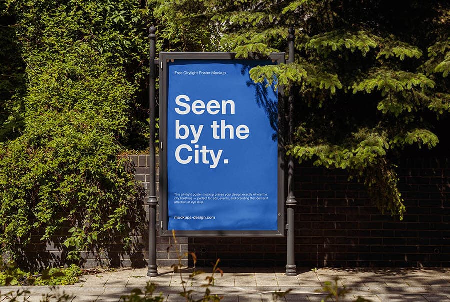 Street citylight poster mockup