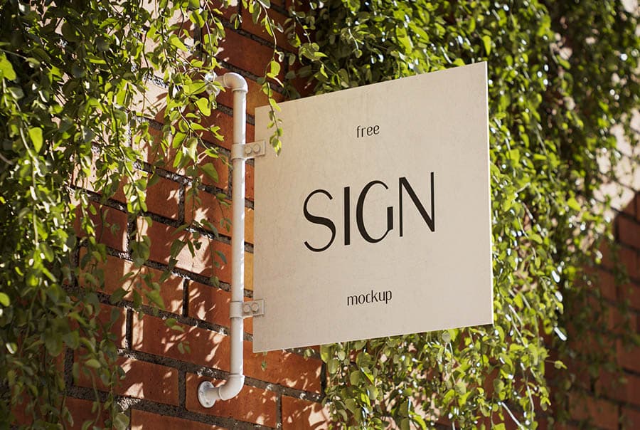 Sunlit signboard mockup