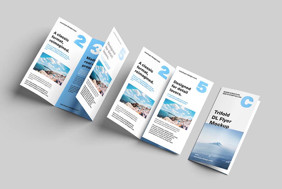 Trifold DL flyer mockup