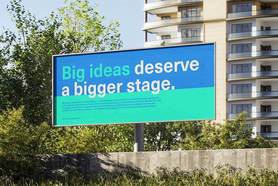 Urban landscape billboard mockup