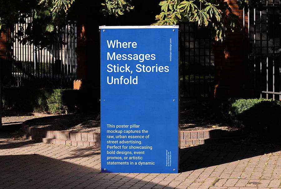 Urban poster pillar mockup
