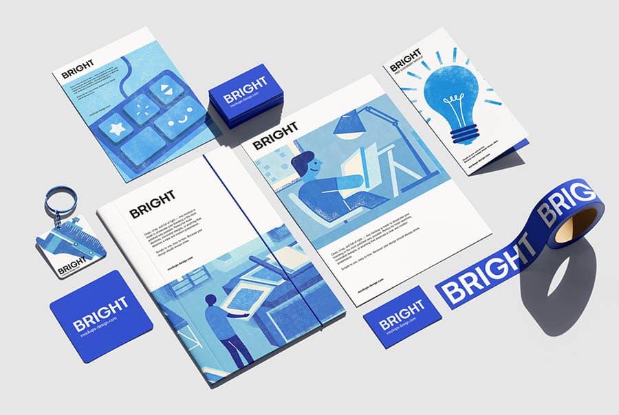 Versatile stationery mockup