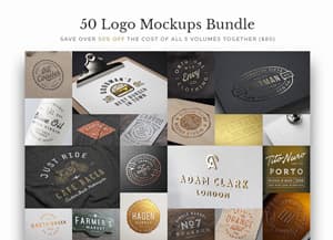 50 Logo MockUps Bundle