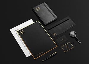 Black And Gold Stationery MockUp