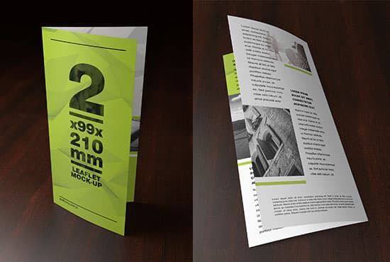 Free double DL leaflet mockup