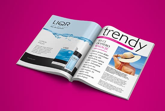 Free glossy magazine mockup
