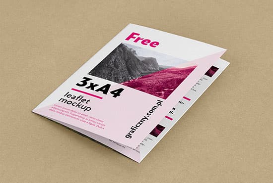 Trifold leaflet mockup