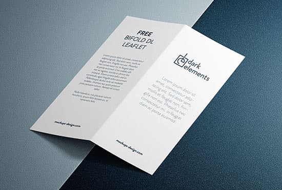 Dark Elements / Bifold DL leaflet mockup