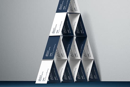 Dark Elements / Business cards / House of cards mockup