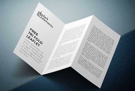 Dark Elements / Trifold leaflet mockup