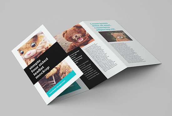 Free 4-panel leaflet mockup