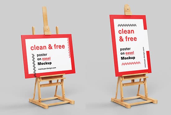 Poster on easel mockup
