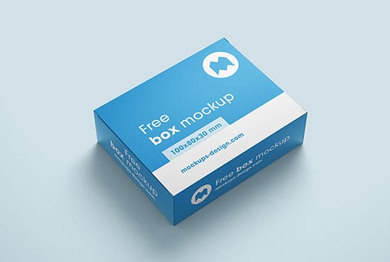 Free box mockups / 100x80x30 mm