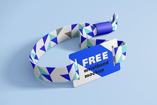 Free RFID wristband mockup