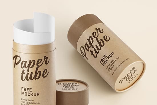 Free paper tube mockup