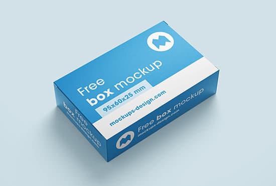 Free box mockup / 95x60x25 mm