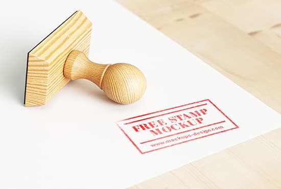 Free wood stamp mockup
