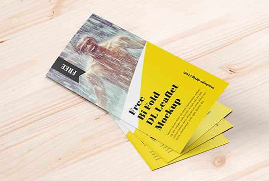 Free bi-fold DL brochure mockup