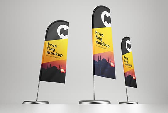 Free feather flag mockup