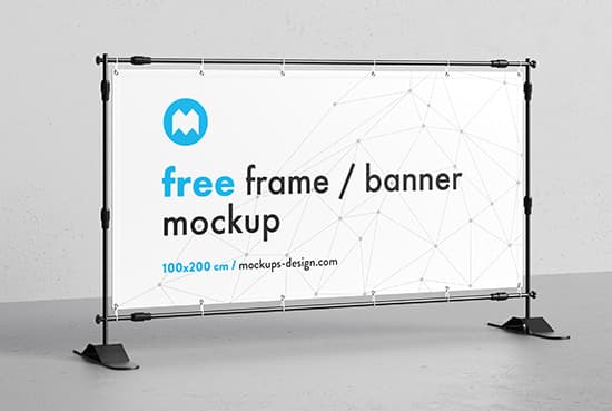 Free banner frame / stand mockup / 100 x 200cm