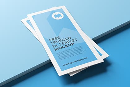 Free tri-fold leaflet mockup