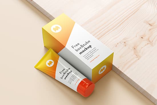 Free tube & box mockup