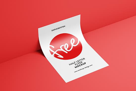 Free half page flyer mockup