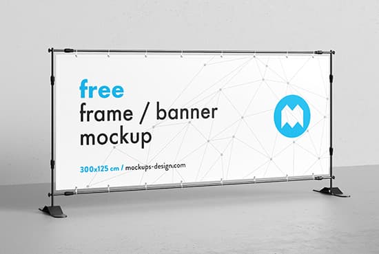 Free banner frame / stand mockup / 300 x 125cm